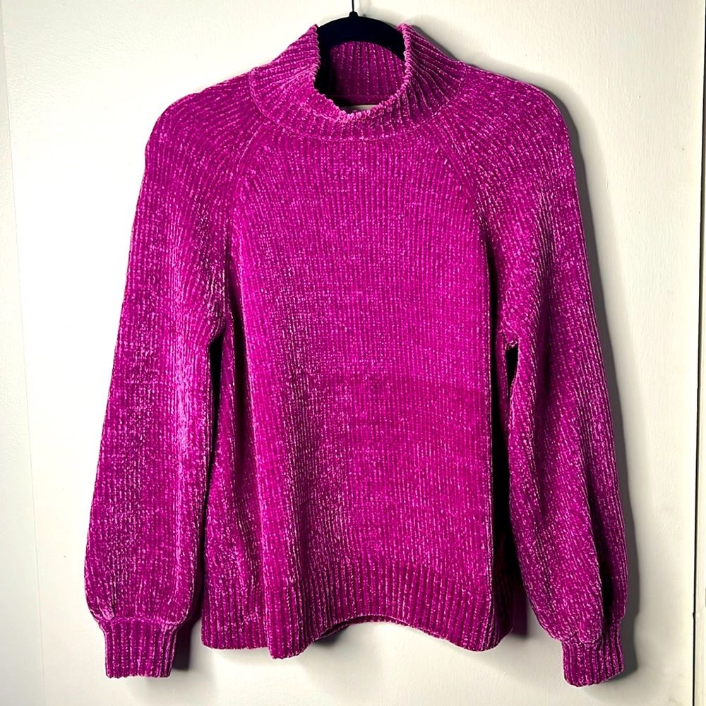 Loft fushia chenille sweater